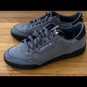 Suede gray adidas continental 80s